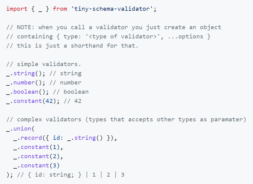 Tiny Schema Validator